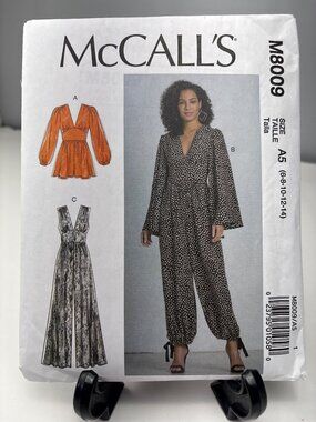 McCall’s M8009 Misses Jumpsuit Romper Size 6 8 10 12 14 Sewing Pattern Uncut